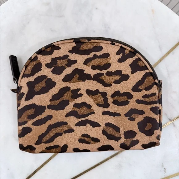 Lauren Ralph Lauren LRL Leopard Print Cosmetic Makeup Bag Pouch Travel Toiletry - Picture 5 of 7